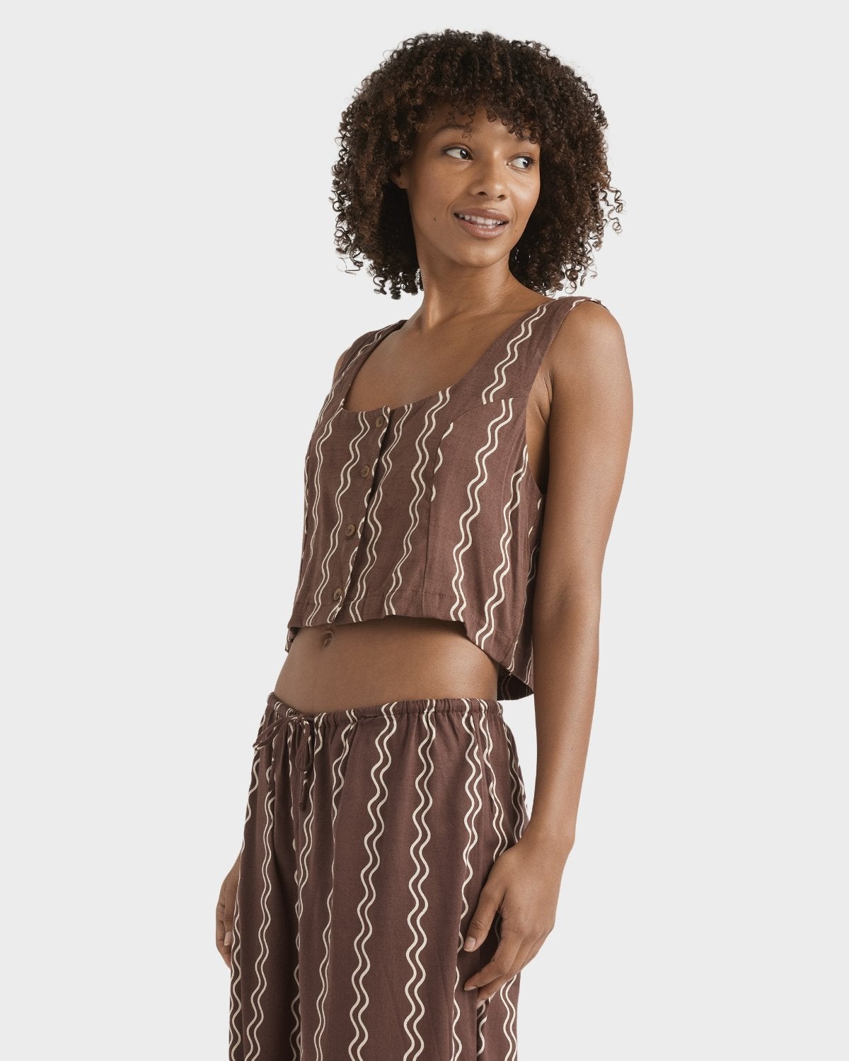 Another Wave Woven Tank Top in Espresso | Chances Surf NZ