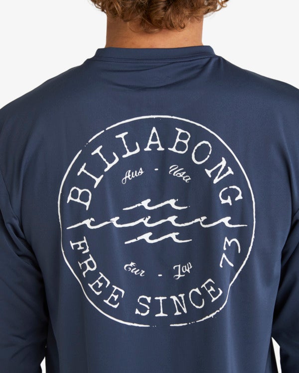 Billabong Big Wave Daz Longsleeve Rash Shirt in Navy