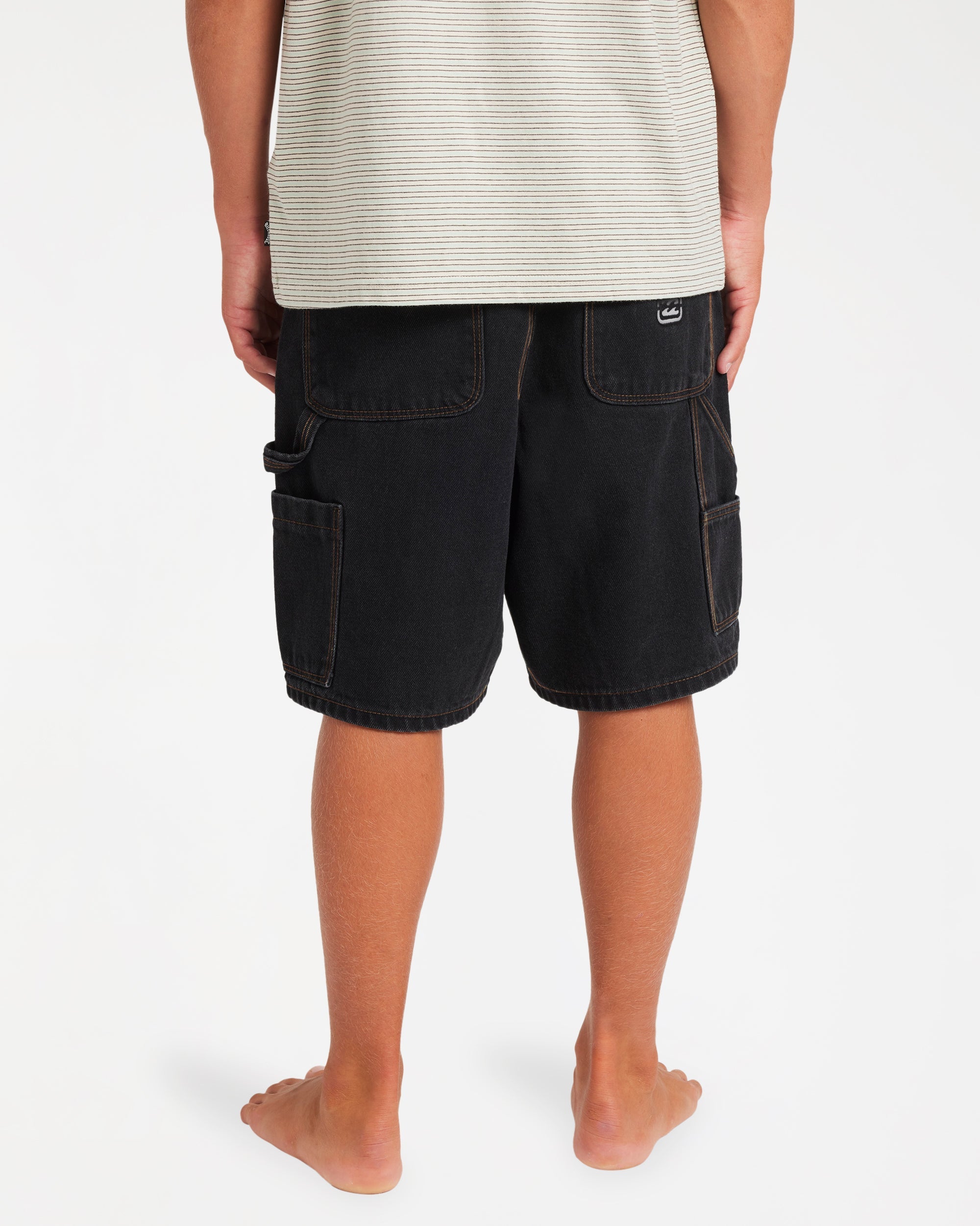 Boys Bad Dog Denim Short in Washed Black | Chances Surf NZ