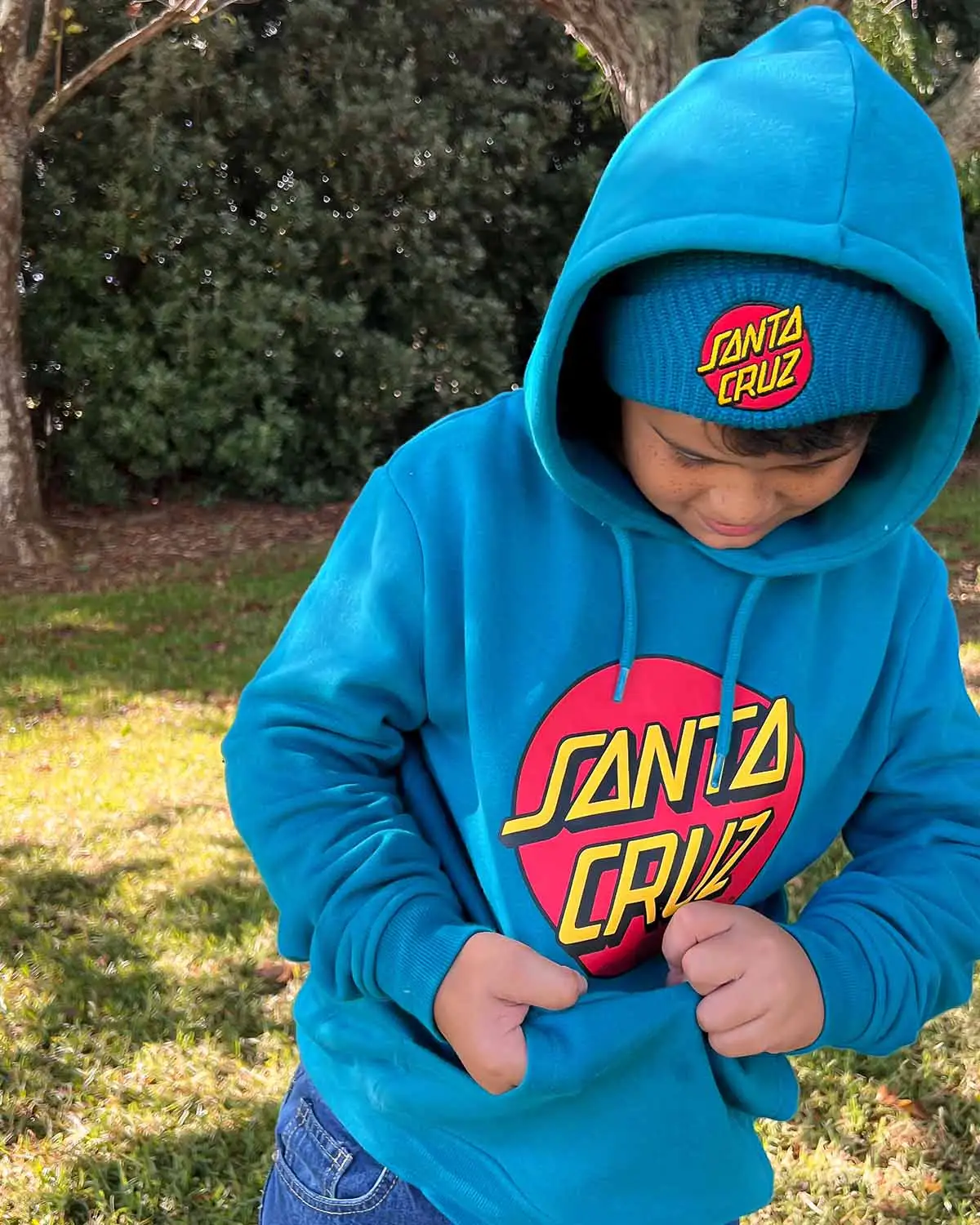Boys Classic Dot Puff Front Hoodie Chances Surf NZ