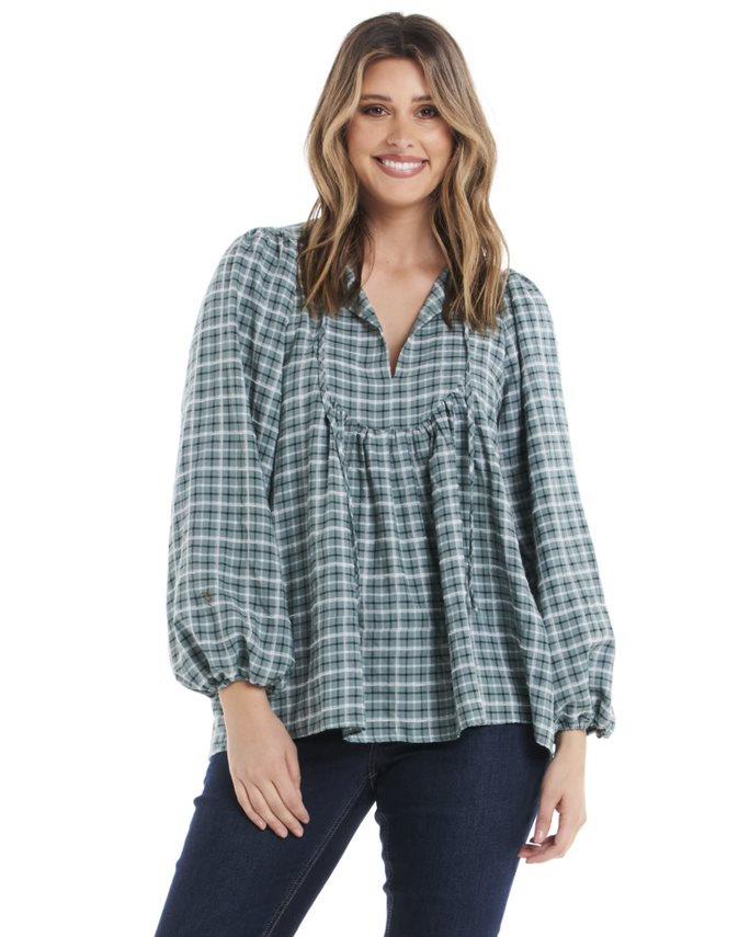 gingham check blouse ♡ baybee ノベルティ
