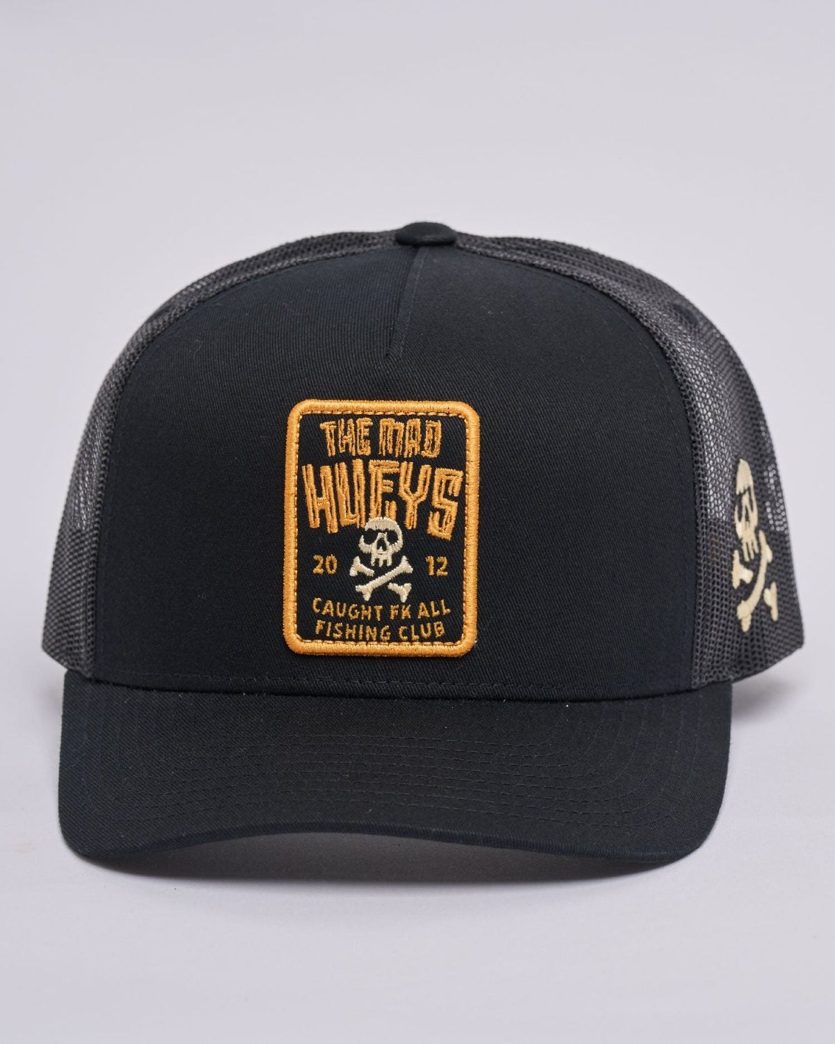 Caught Fk Skull Twill Trucker Cap in Black | Chances Surf NZ