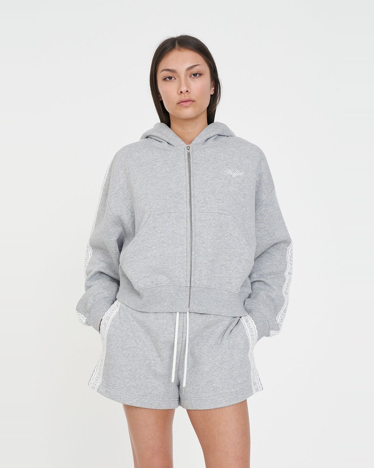 Cherie 350 Zip Hoodie in Grey Marle | Chances Surf NZ