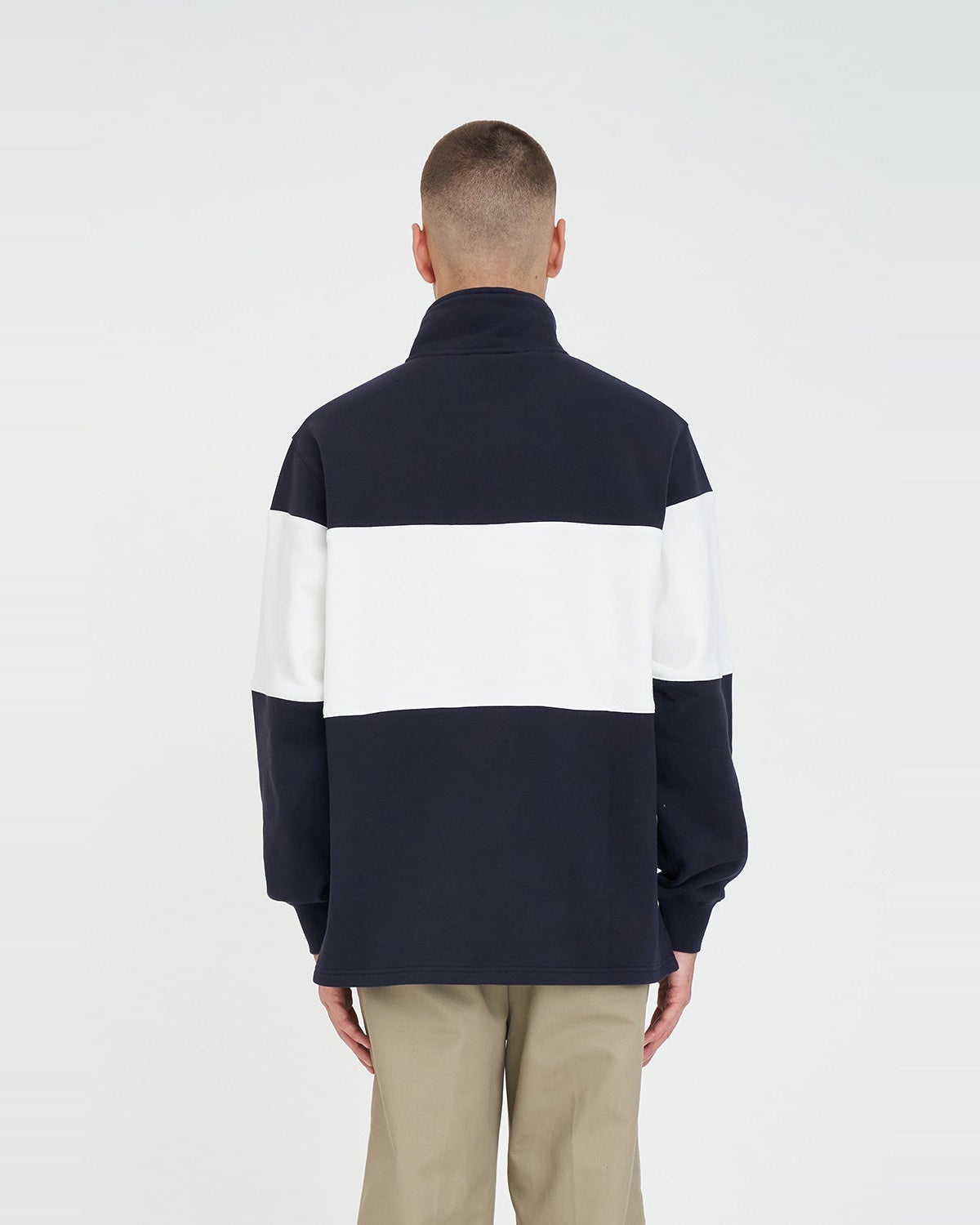 Classic 1/4 Zip Block Jumper in Navy | Chances Surf NZ