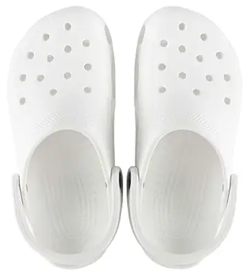 Plain white crocs sales