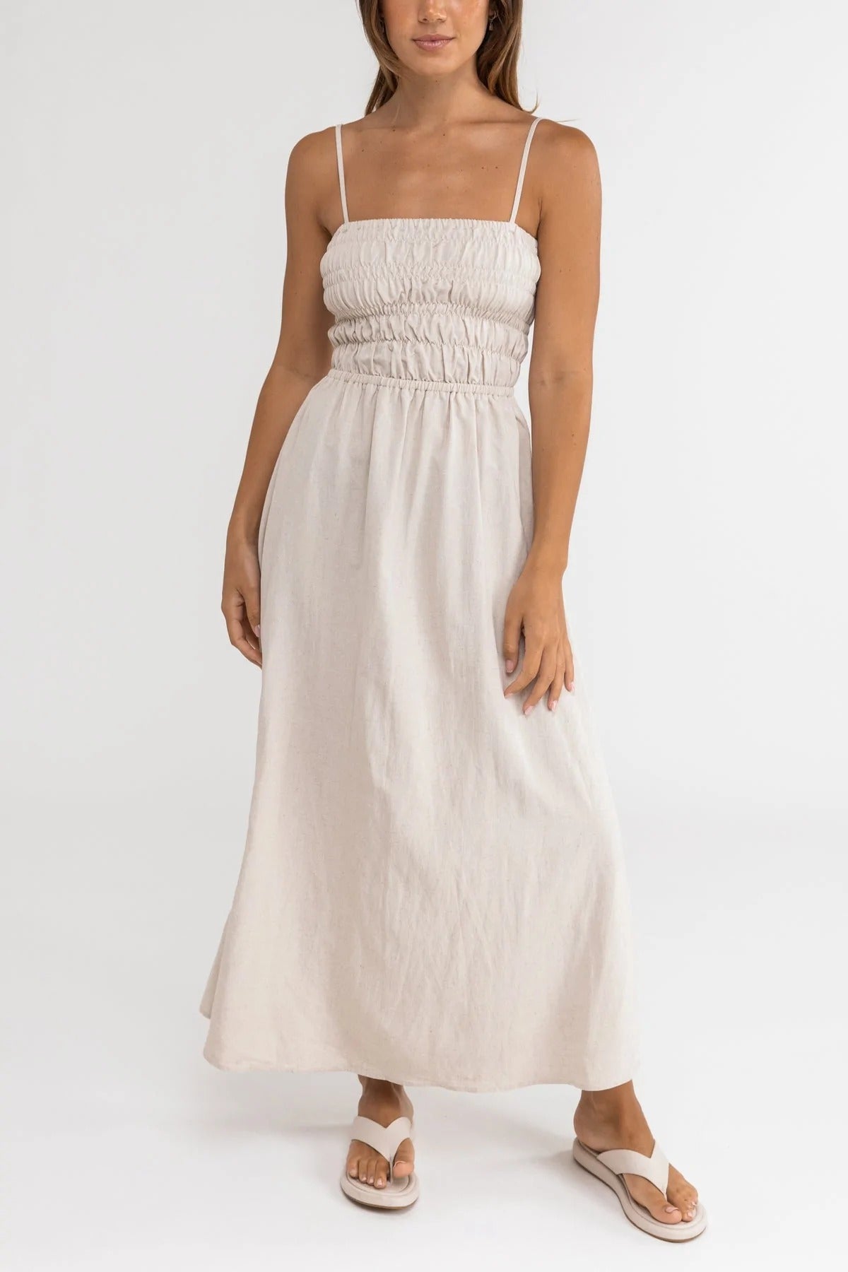 Classic Shirred Midi Dress Chances Surf NZ