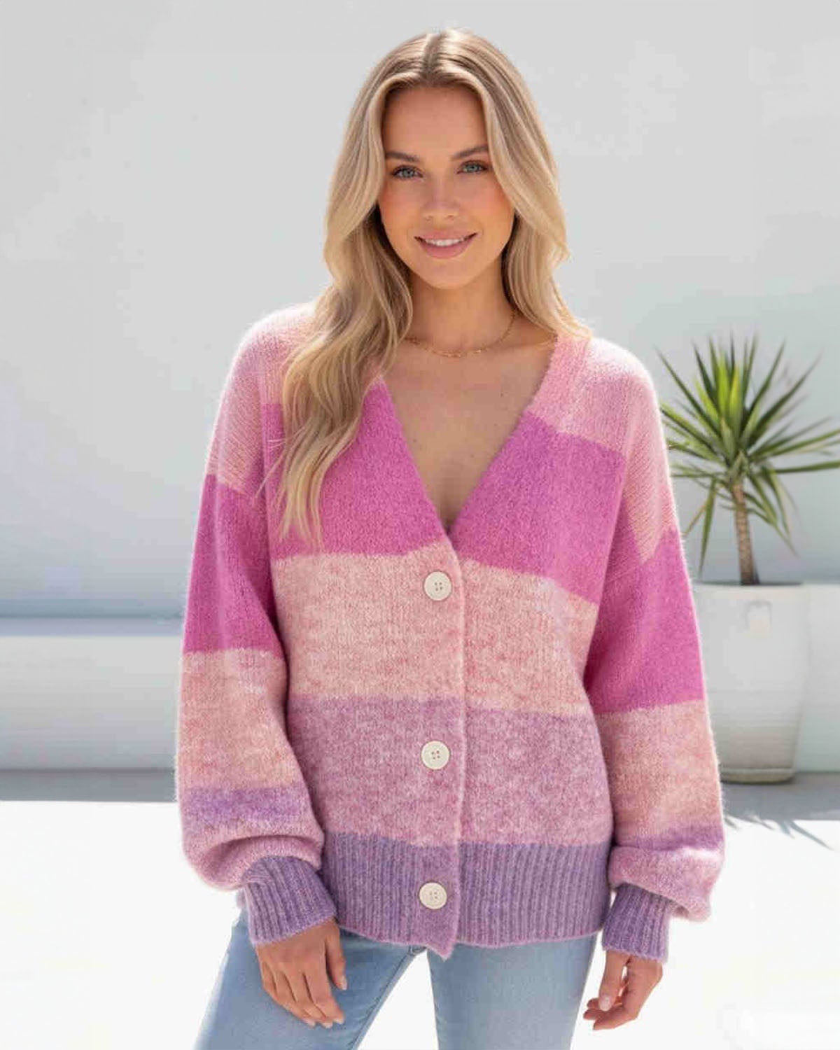 Daydream Cardigan in Pink | Chances Surf NZ