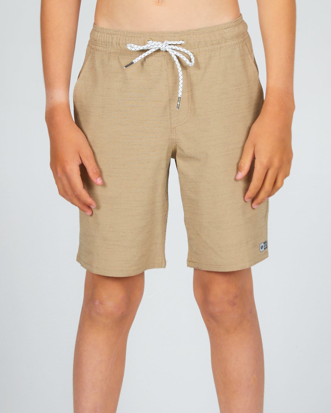 Boys elastic on sale waist khaki shorts