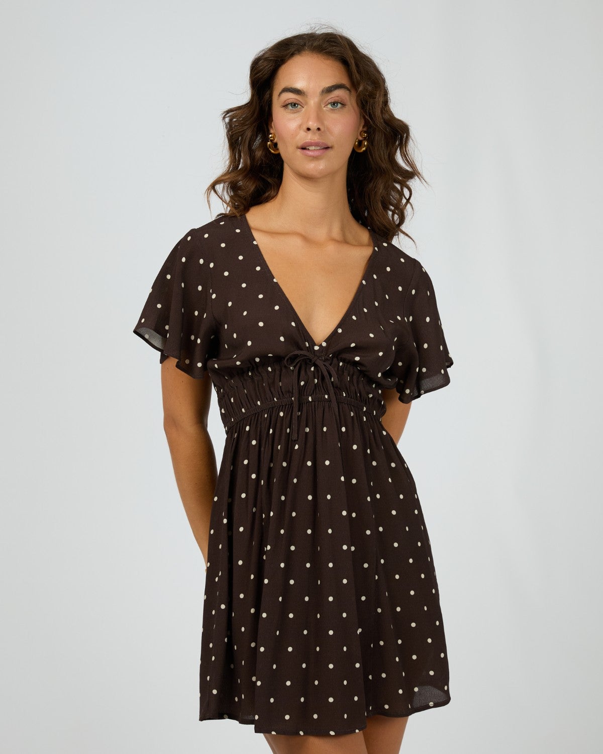 dark brown skater dress LAYLA skater dress in brown technical jersey