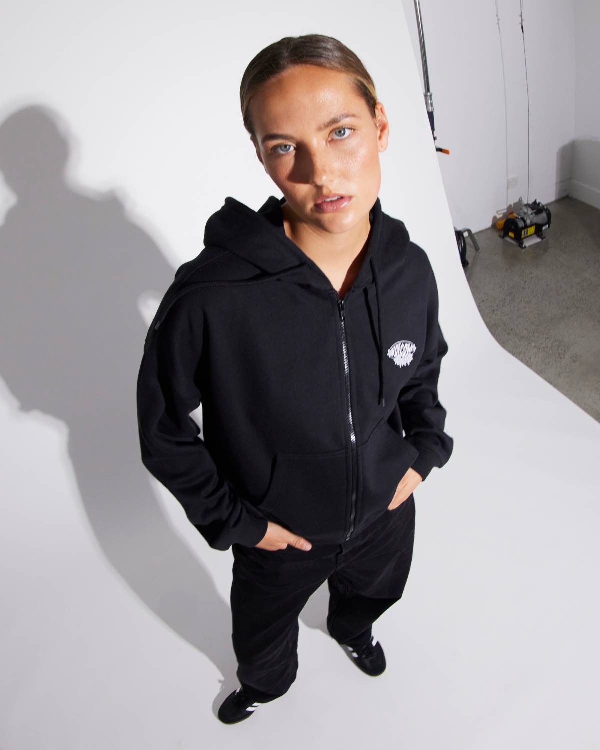 Get Up Zip Thru Hoodie in Black | Chances Surf NZ
