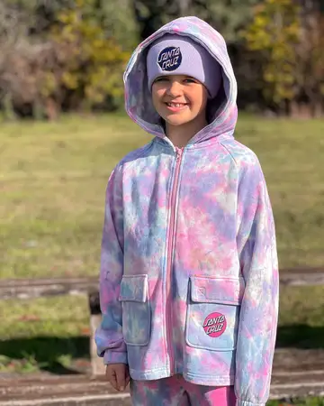 Girls Astro Tie Dye Zip through Hoodie Chances Surf NZ