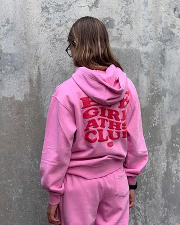 Pink New Girl Order Hoodies NEW Girl ORDER X Hello Kitty Printed