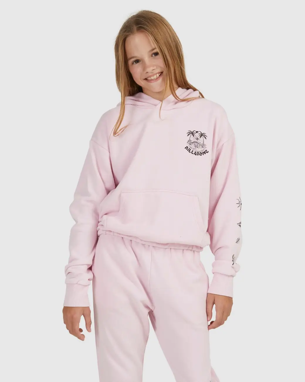 Pink billabong hoodie sales