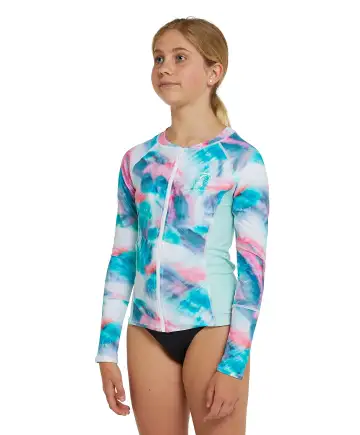 Girls Bahia Long Sleeve Zip Rash Shirt Chances Surf NZ