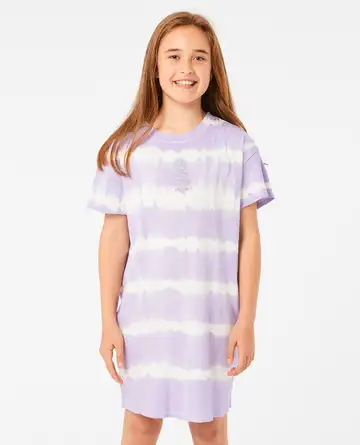 Girls Cosmic Dye Tee Dress Chances Surf NZ
