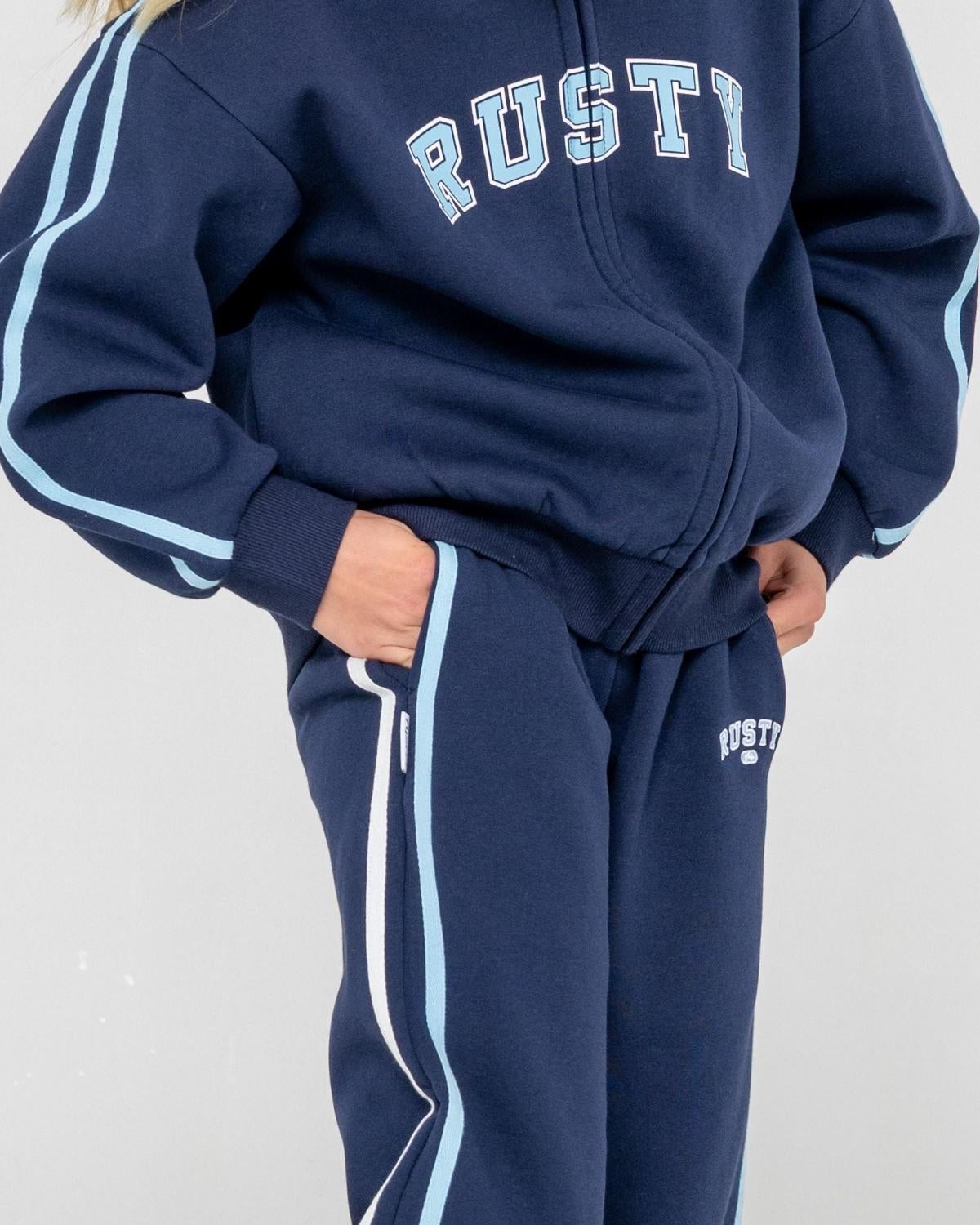 Girls Team Varsity Wide Leg Jogger Pant in Navy | Chances Surf NZ
