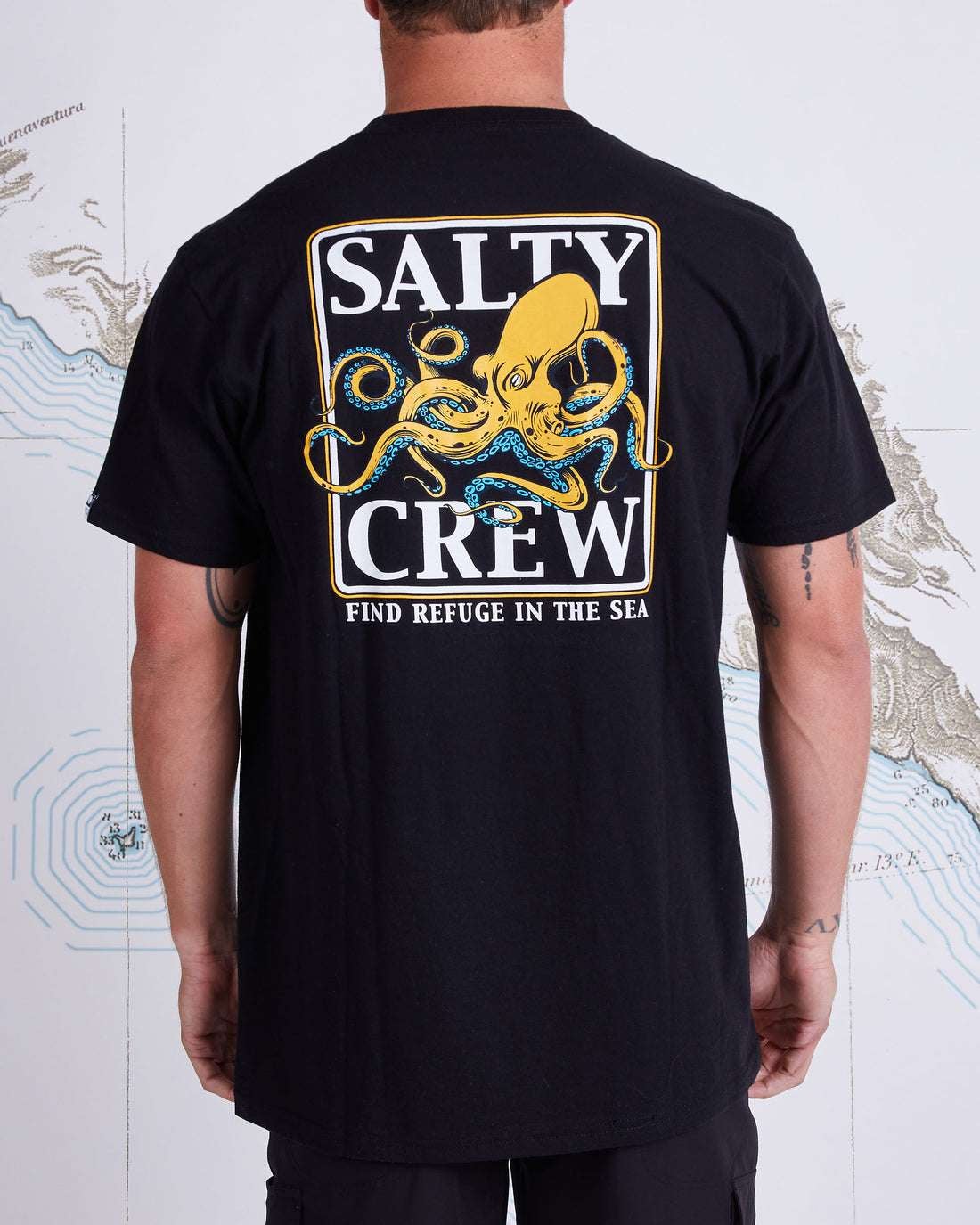 Salty Crew Ink Slinger Standard S/s Tee in Black