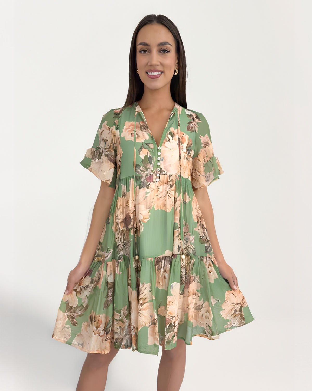 slim fit dress slacks Ms Perfect Babydoll Green Sequin Dress – Ellaé Lisqué