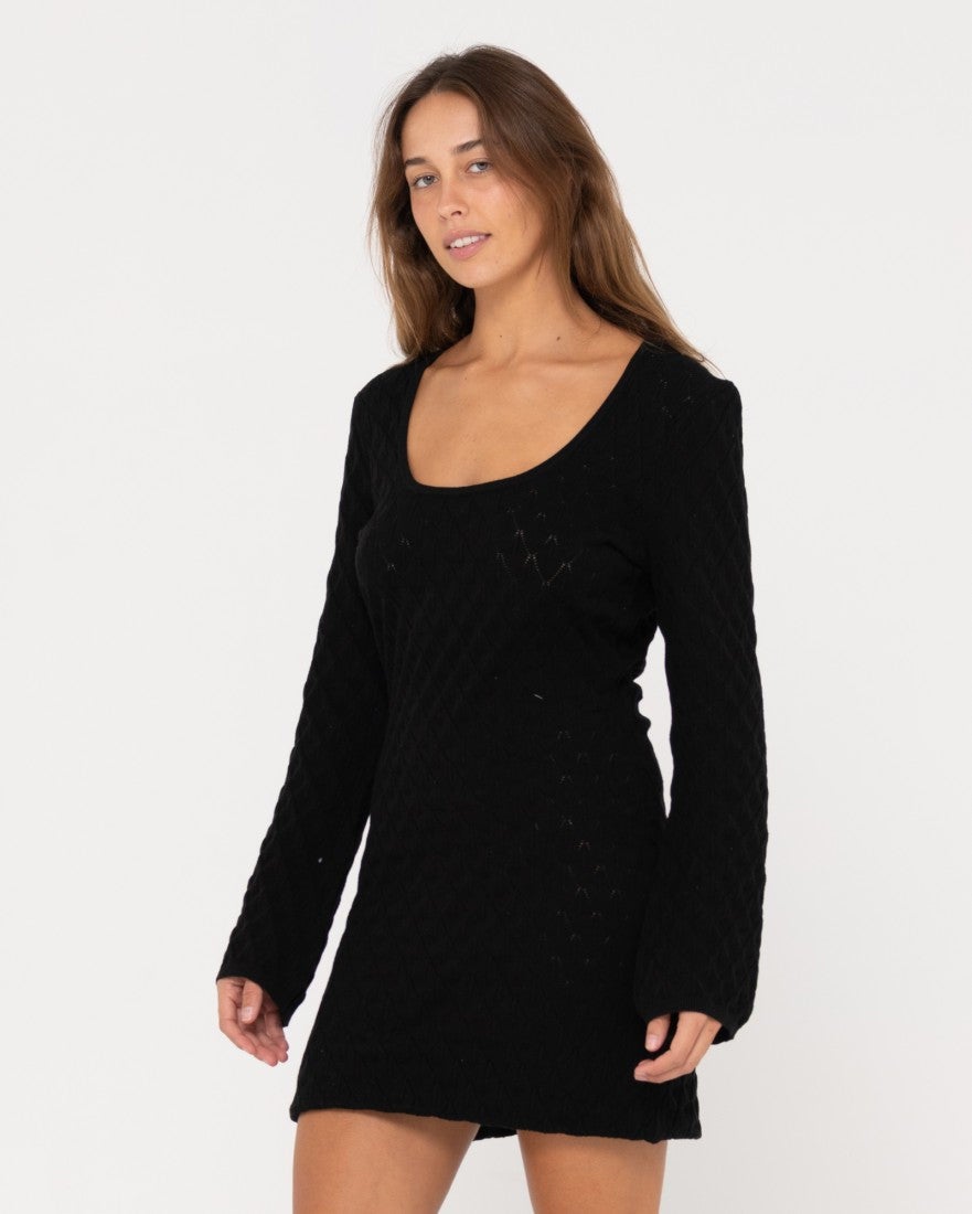 Leo Long Sleeve Knit Mini Dress Chances Surf NZ