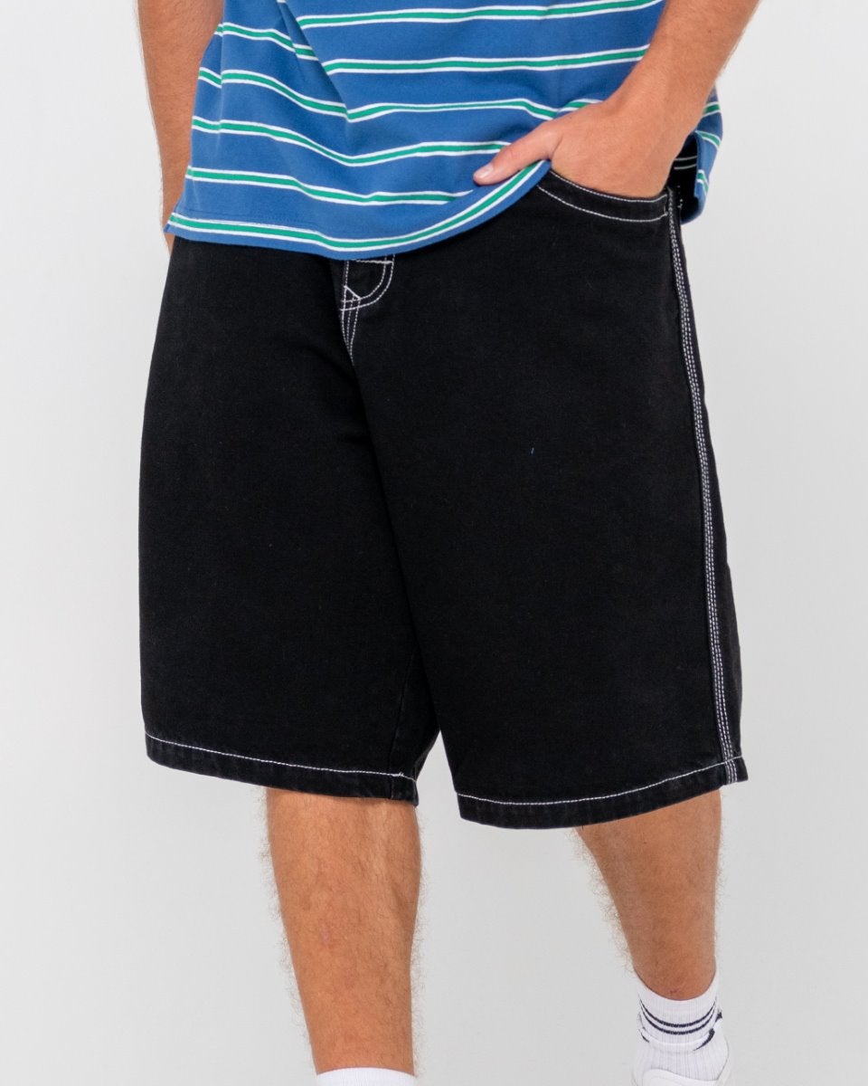 R Dot Baggy Jort in Black Out | Chances Surf NZ
