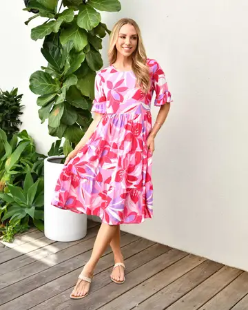 Rayon midi deals dress