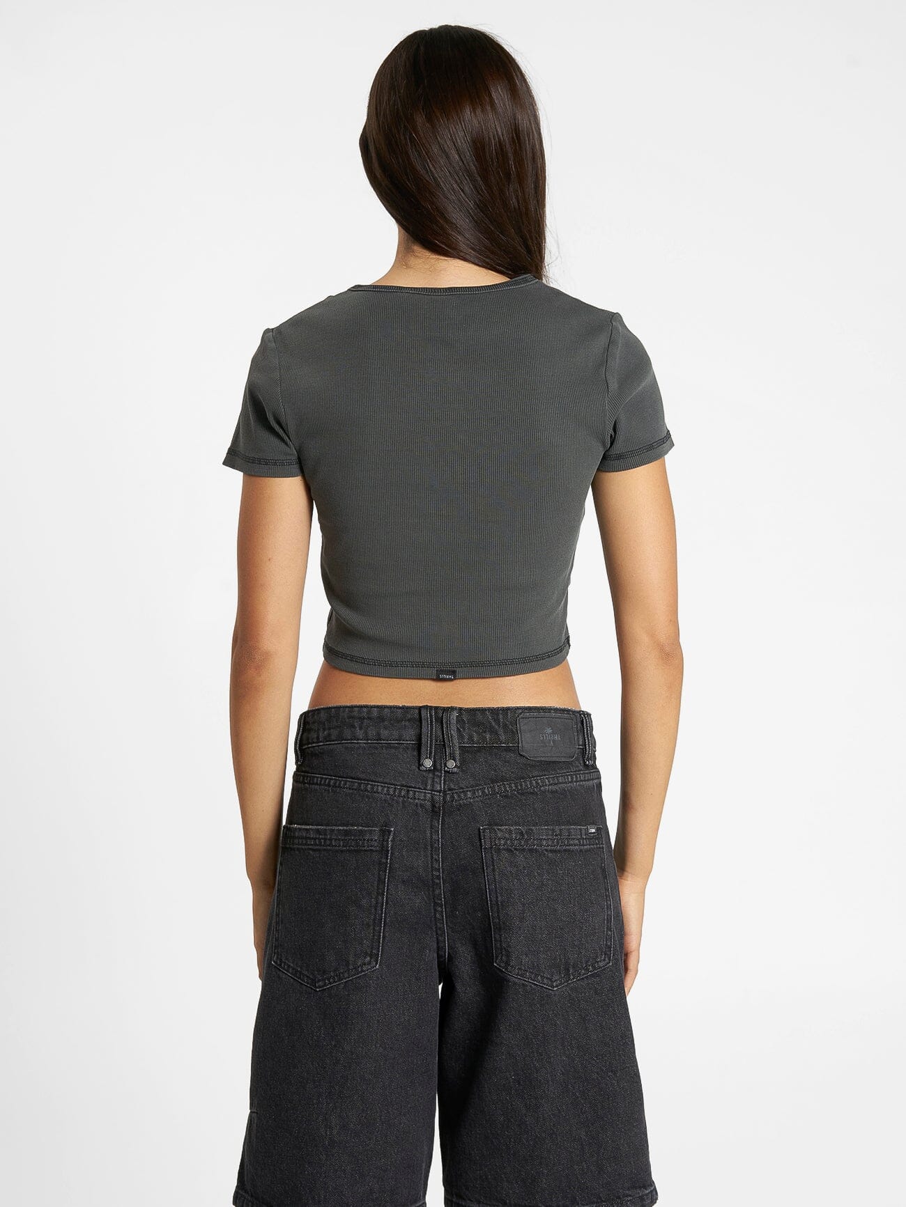 BABYL 「CONVICTION 」 TEE THRILLS - Workwear Embro Crop Baby Tee - Umber | Hardpressed