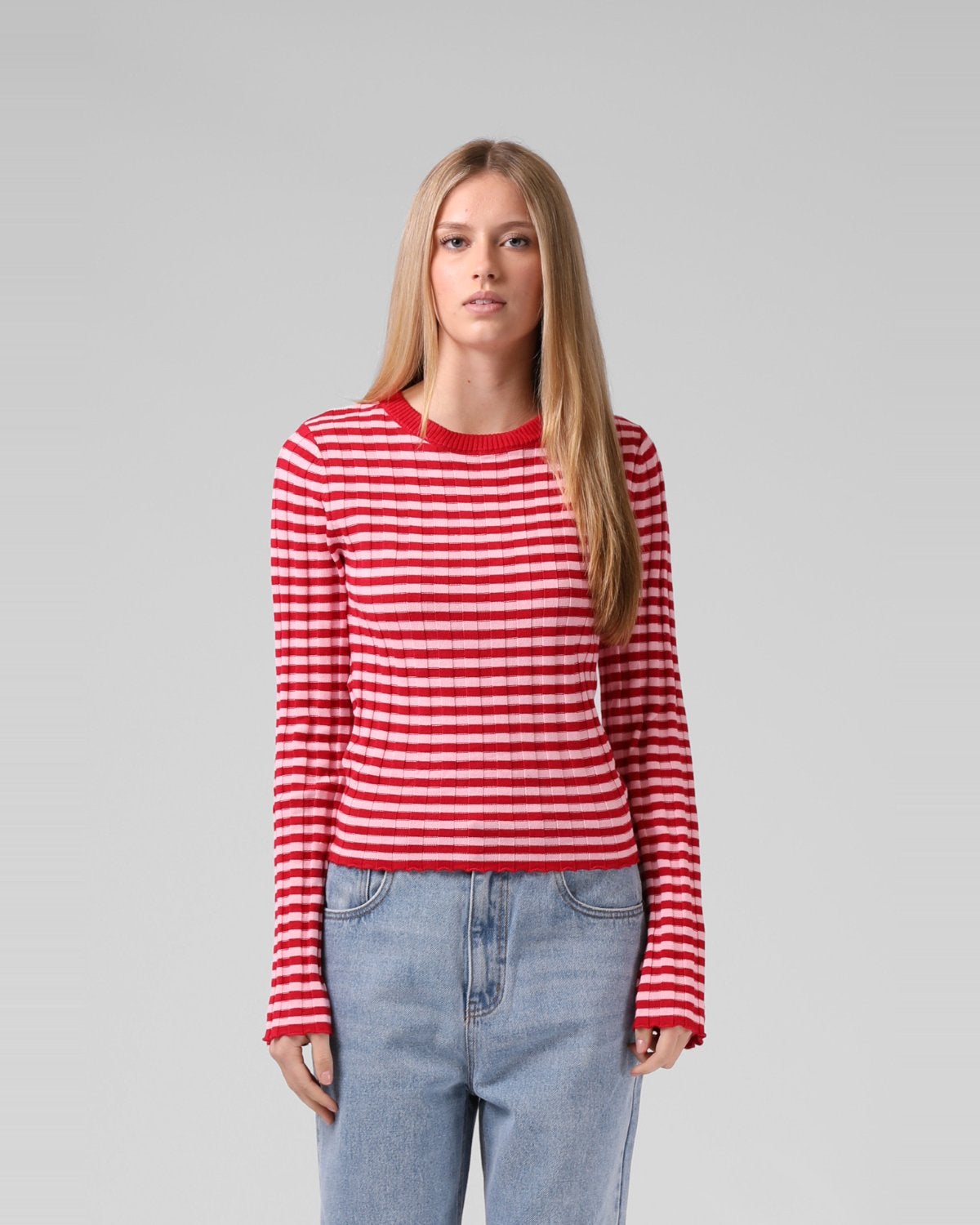 Stripe Knitted Top in Red | Chances Surf NZ