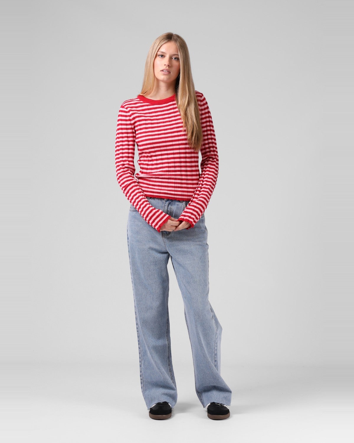 Stripe Knitted Top in Red | Chances Surf NZ