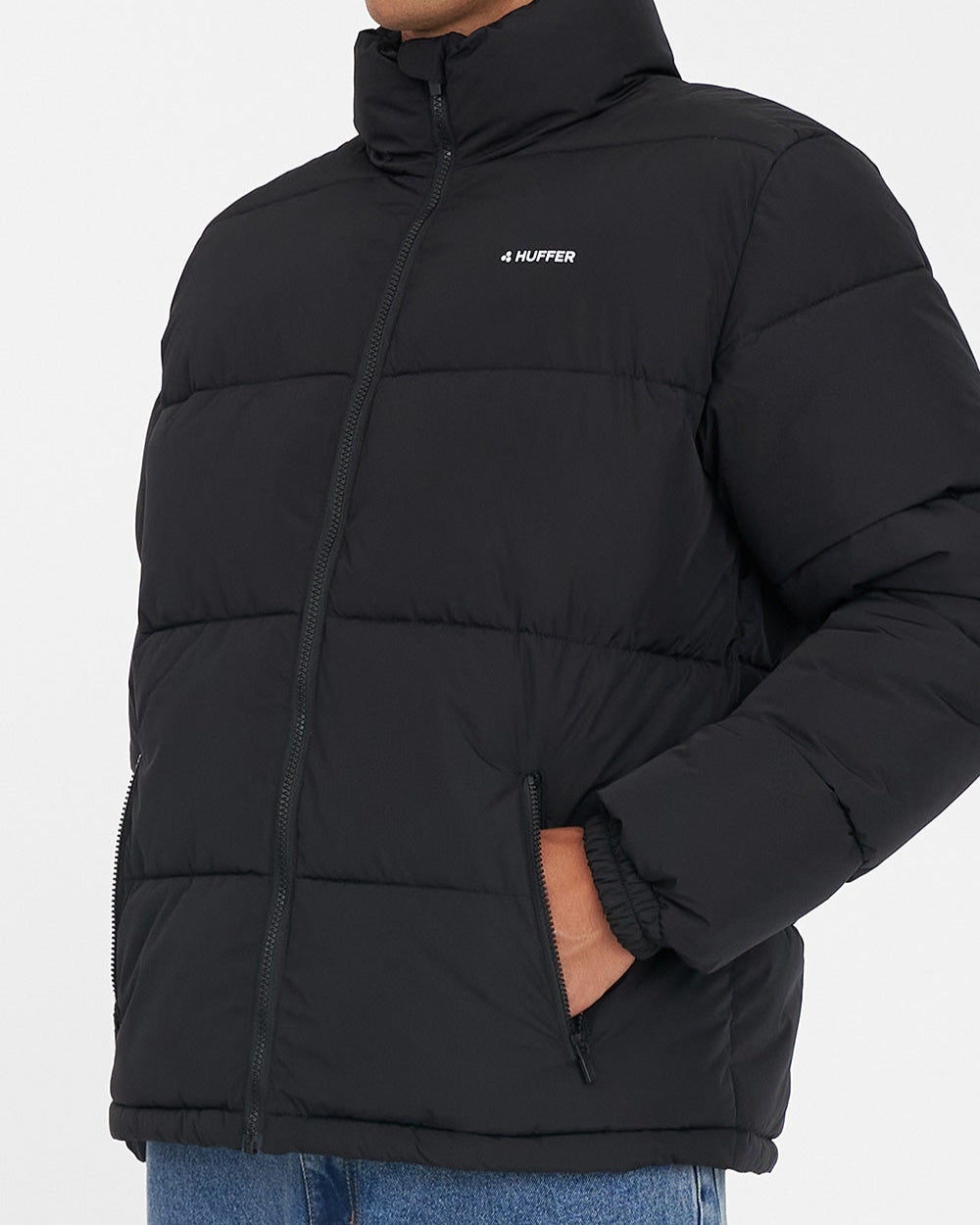 Track Puffer Jacket in Black | Chances Surf NZ