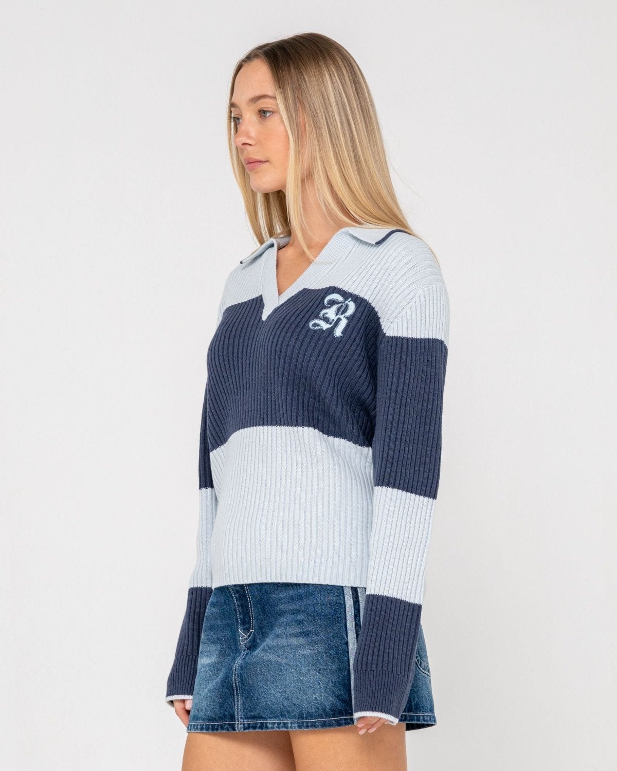 Try Me Knitted Rugby Top in Navy | Chances Surf NZ
