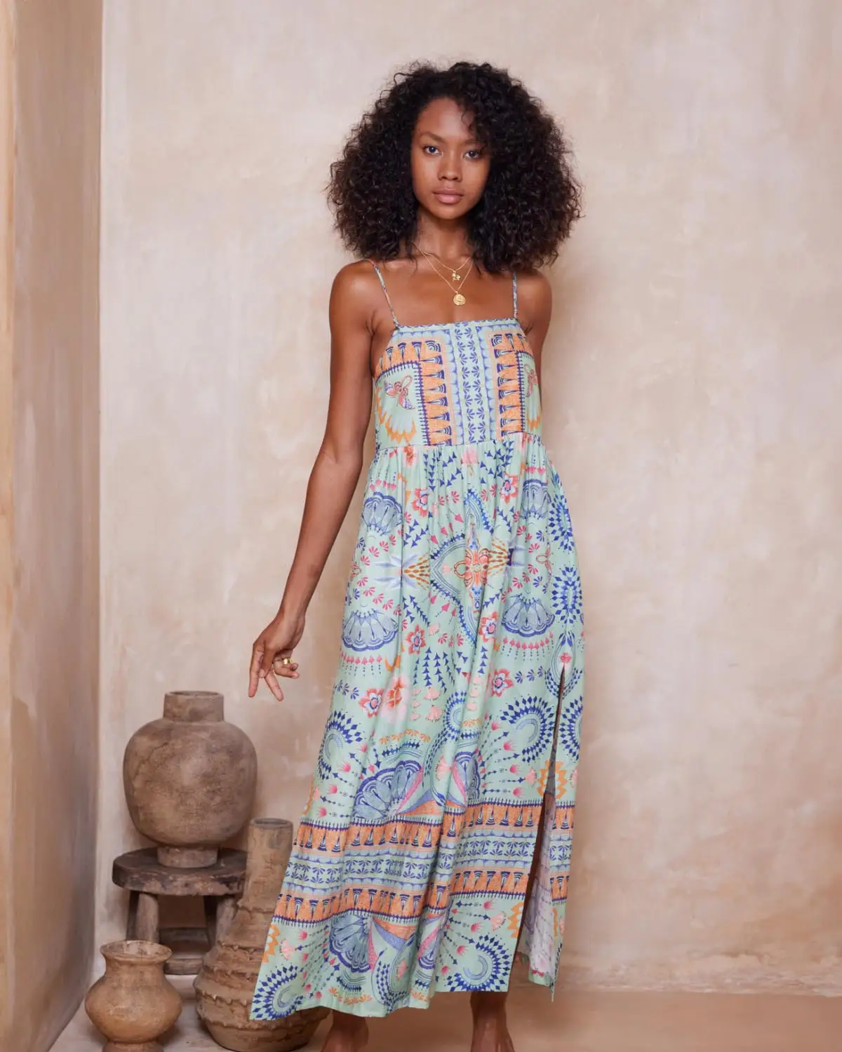 Pistachio maxi dress Clearance