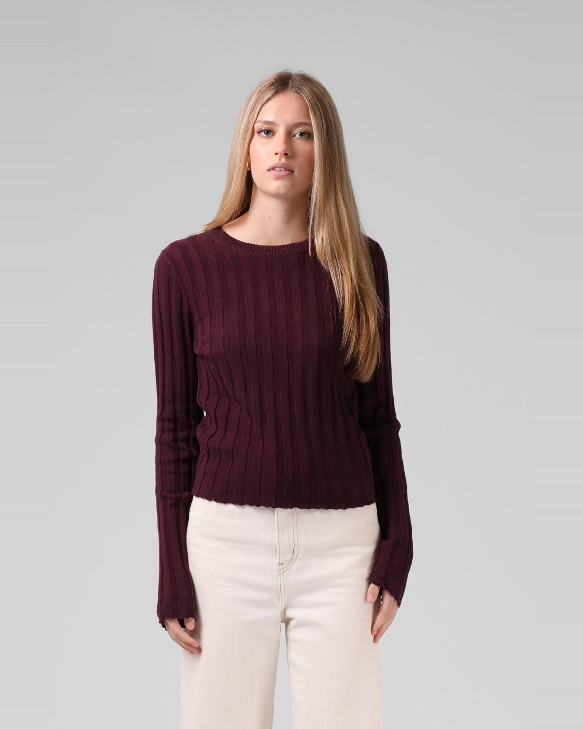 Wide Knit Top in Plum | Chances Surf NZ
